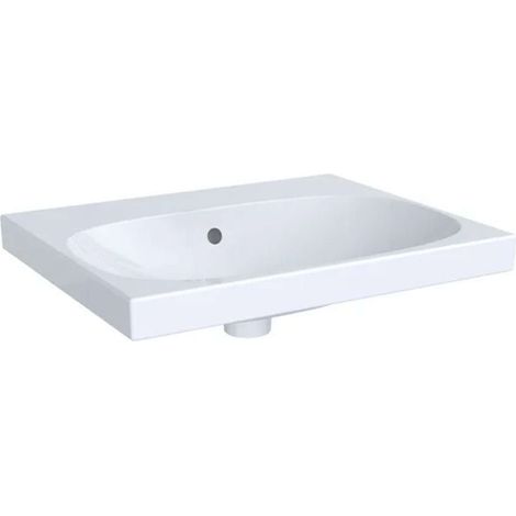 Geberit Acanto - Lavabo 60x48 cm, con rebosadero, sin agujero para grifo, blanco 504.620.01.1 (1/2)