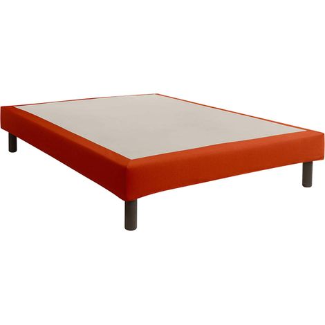 Cache-sommier intégral 100% coton terracotta 160x200 (1/5)