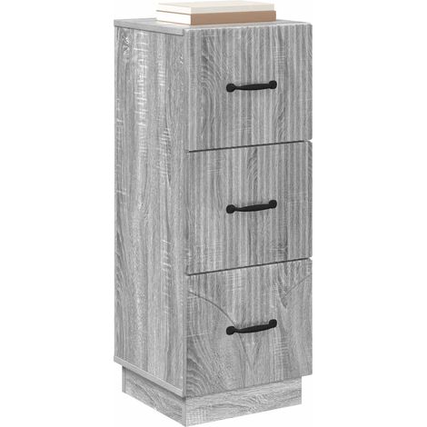 Maison Exclusive - Mobile con Cassetti Grigio Sonoma 33 x 34,5 x 87 cm