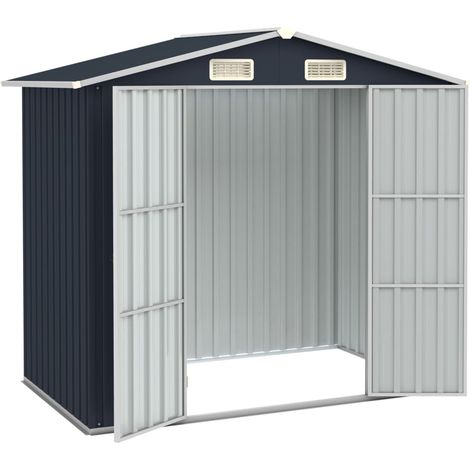 INLIFE Abri de jardin Anthracite 205x129x183 cm Acier galvanisé (1/5)
