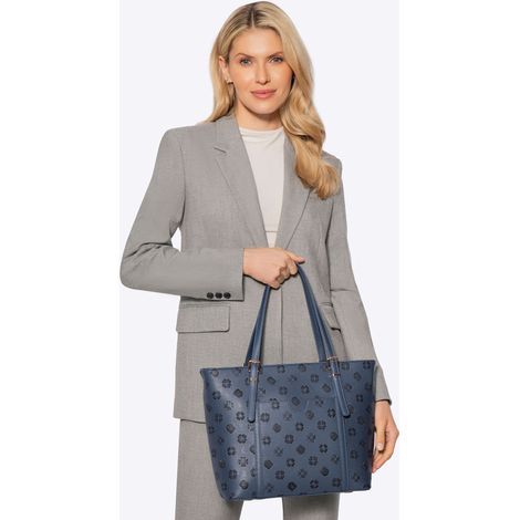 Sac cabas Wittchen pour femme en similicuir gaufré, bleu marine, cuir écologique (1/5)