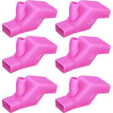 Lot de 6 rallonges de robinet en silicone rose pour le lavage des mains des enfants et des tout-petits (1/5)
