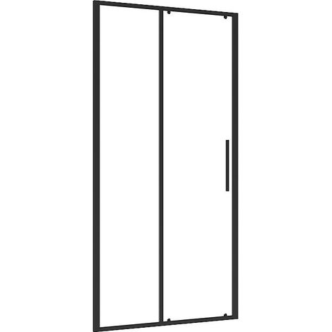 Porta per doccia scorrevole nero opaco stile industriale 100 x 195 cm - TORONI