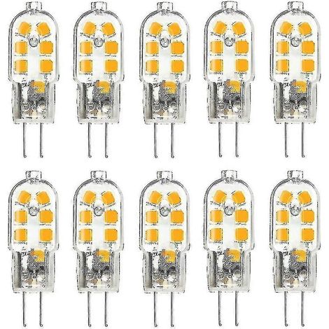 Ampoule LED, lot de 10, culot G4, AC/DC 12V, 3000K, pour usage résidentiel, commercial ou remplacement des sources lumineuses conventionnelles.-AquaForge (1/4)