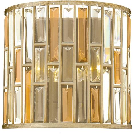 Elstead Gemma - 2 Licht Innenwandleuchte Silver Leaf, E14 (1/5)