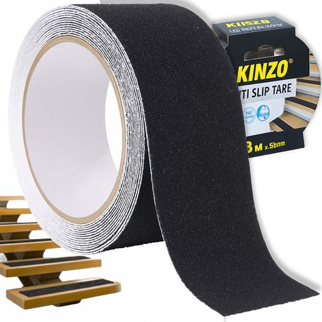 Nastro antiscivolo per scale e pavimenti, autoadesivo, resistente, nero