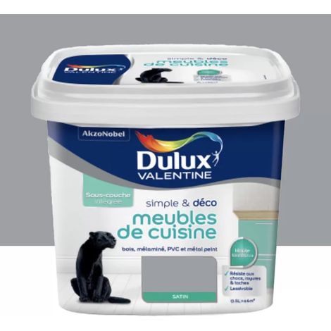 Peinture Meubles de cuisine Dulux Valentine Simple & Déco Gris city 0,5 L (1/2)
