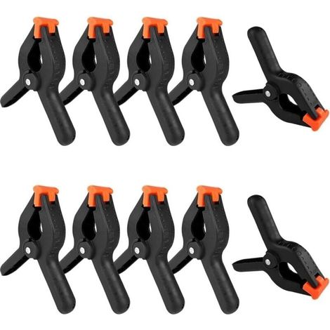 Jeu de 10 Pince Ressort, 4 Pouces Pinces Clips, Noir Pince Polyvalente, Clamps de Prhension, Pour Travaux du Bois, photographie, arrire-plan, jardin, terrasse, artisanat (1/4)