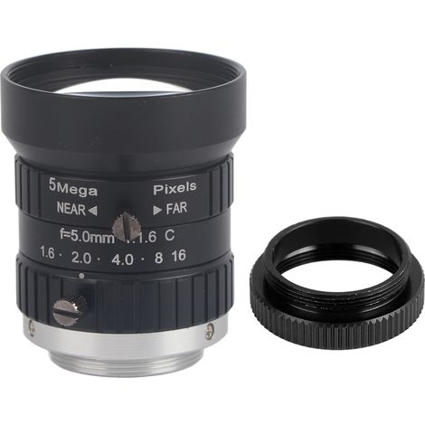 Objectif manuel HD 5MP 5mm pour caméra de surveillance CCTV, monture C 2/3, focale fixe, sécurité extérieure (1/5)