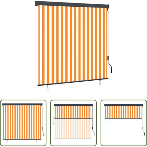 Volet vertical - Store roulant d'extérieur 160x250 cm Blanc et orange (1/5)