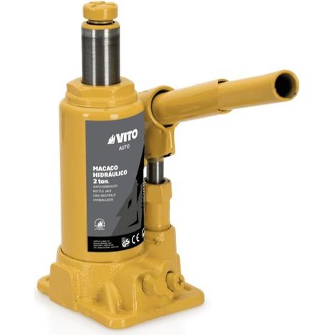 Cric de levage automobile Hydraulique 10 Tonnes Hauteur 20 à 38.5 cm Valve de sécurité Levier de commande amovible VITO