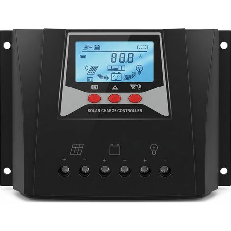 Régulateur de charge solaire 60A 12V 24V 36V 48V Régulateurs d'entrée PWM 100V avec rétroéclairage Moniteur LCD avec compensation de température (60A, 12v / 24v / 36v / 48v)