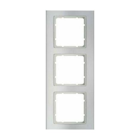 Marco 3 elementos Berker By Hager B3 10133904 Aluminio/Blanco