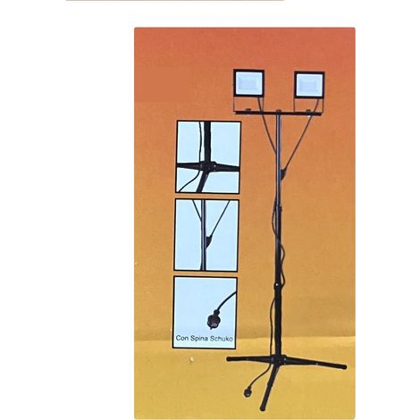 Kit 2 Proiettori Terminus 50W Cablati Con Trepiede ( Ecova Cod. 25436 )