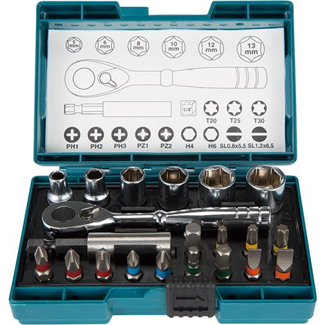MAKITA B-54081 SET DE PUNTAS + LLAVE DE CARRACA (21P)