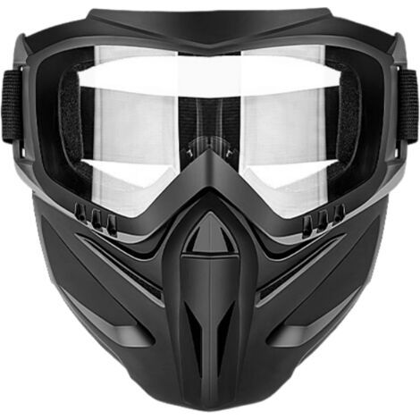 BUNTHAUS Couvre visage Pour Lunettes De Sécurité Écran Facial De Sécurité PC Casque Tactique Avec Lunettes Coupe vent Écran Facial De Meulage De Moto Anti Masque De Protection Protecteur Réglable (1/5)