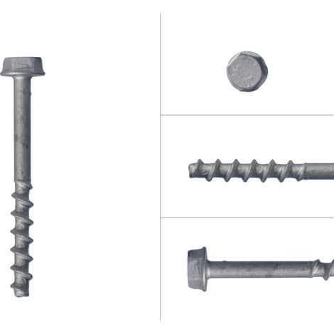 Vis à béton galvanisée M6 x 50 mm tête hexagonale SW13 - Boîte de (1/2)
