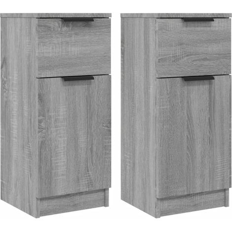 Maison La Vie - 2 pcs Buffet Moderne - Meuble de rangement - Sonoma gris 30x30x70 cm Bois d'ingénierie bu262 (1/5)