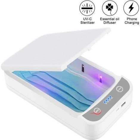 Boîte de stérilisation UV Portable USB pour téléphone Brosse à dents Bijoux - Blanc - Adulte (1/4)