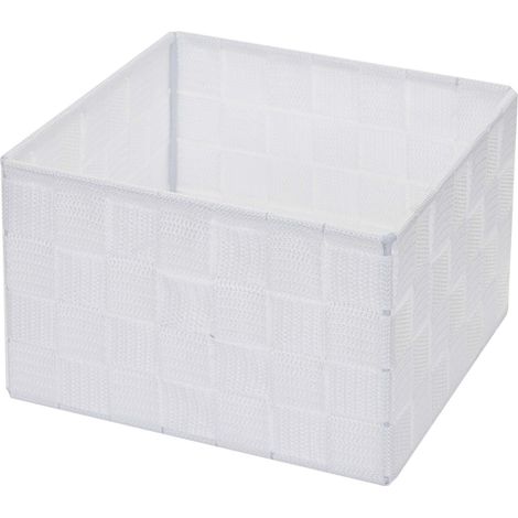 Cestino portaoggetti cestino decorazione accessori portaoggetti trucco bagno 12x19x19 cm bianco 040003766