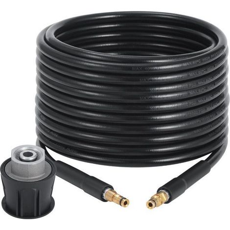 ®RisingFF Tuyau de nettoyeur haute pression de 15 m, tuyau de vidange flexible pour Kärcher K2 K3 K4 K5 K6 K7, avec connecteur M22 (1/4)