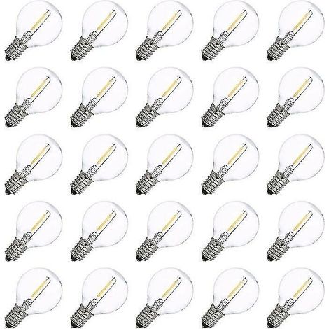 Ampoules de rechange Led G40 E12, 25 pièces, 0.6w 2700k, lumière à Filament