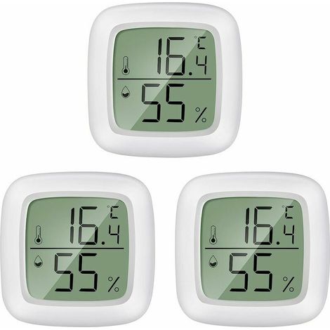 RHG Thermomètre 3 pièces Mini LCD portable intéri thermomètre hygromètre - 20 ℃ 60 ℃, 10% 99% RH convient pour (1/5)