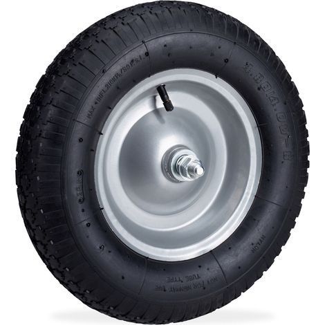 Rueda de carretilla 39 x 9 cm superficie perfilada confort transporte fácil de caucho negro 130004959 (1/3)