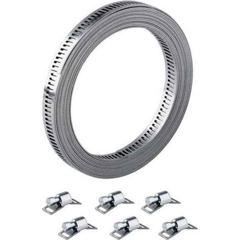 Collier bande ajourée sans fin inox W4 13mm 6 têtes - 3m - Serflex