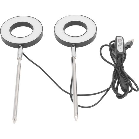 LED-Pflanzenlichtringe mit Vollspektrum, dehnbar, 2 Köpfe, 4 Dimmstufen, 3 Timer-Einstellungen, geeignet für Sukkulenten und Topfpflanzen (1/5)