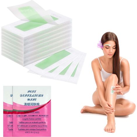 Bandas de cera fría - 45 bandas depilatorias + 2 toallitas - Para todo tipo de piel, rostro, cuerpo y piernas (1/5)