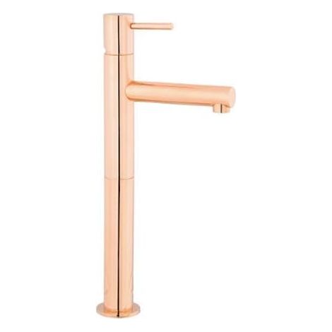 GRIFO MONOMANDO CILINDRICO SERIE DUBAI PARA LAVABO CAÑO ALTO Y RECTO ACABADO CROMO (1/2)