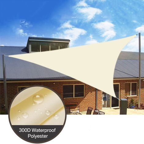 Voile D'Ombrage Triangulaire Impermeable 4x5,7 M Angle Droit Toile UV UPF Protection Solaire pour Jardin Terrasse (1/3)
