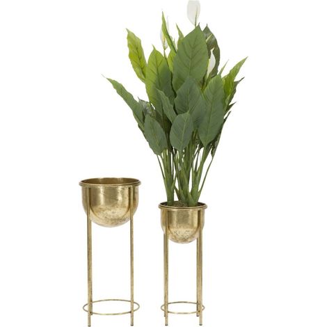 Porta Fiori Glam Coppia Ø27x62-21,5x52 cm in Ferro Oro (1/5)