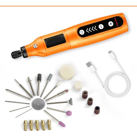outil rotatif multifonction sans fil , mini perceuse 5 vitesses – Perceuse/graveur LED pour bricolage, modélisme, bijoux, résine (1/5)