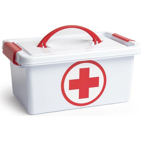Caja botiquin Primeros Auxilios con Tapa y asa 4 Litros Blanco