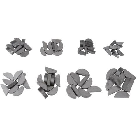 Kit d'assortiment de 80 clavettes Woodruff en métal de différentes tailles pour l'industrie mécanique (1/5)