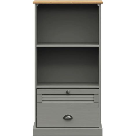 vidaXL Bücherregal VIGO grau 60x35x114,5 cm aus massivem Holz
