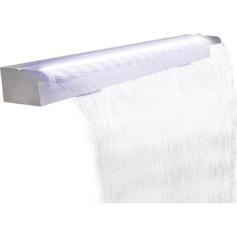 Maison Exclusive - Fontana per Piscina a Cascata con LED in Acciaio Inox 110 cm (1/5)