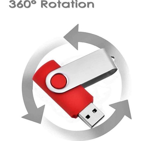 Set mit 2 USB-Sticks 32GB USB 2.0, drehbare USB-Sticks mit Trageschlaufen, tolles Geschenk für Kinder, Eltern und Freunde (32GB, Rot/Lila) (1/3)