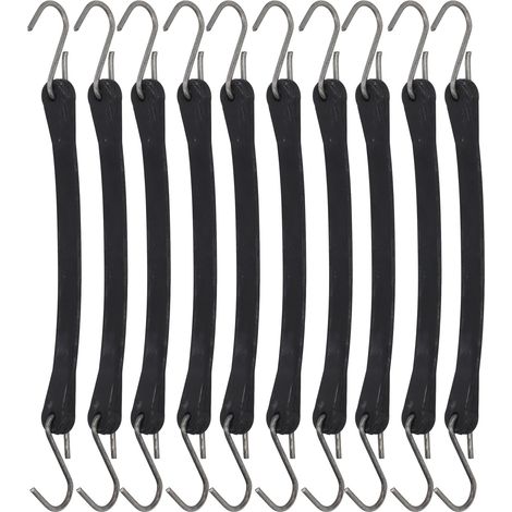 Lot de 10 sangles d'arrimage pour camion, 25 cm (10 pouces), robustes, pour remorque ou moto, avec crochet. (1/5)