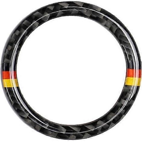 Cache-clé de voiture décoratif intérieur circulaire pour Mercedes Classe CE W205 GLC, anneau en fibre de carbone (1/5)