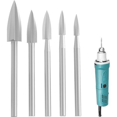 5 PCS Set D’outils De Gravure HSS – Fraises Pour Bois Accessoires Dremel & Outils Rotatifs, Tailles 3-8mm, Outil Sculpture Modélisme (Tige 1/8") -