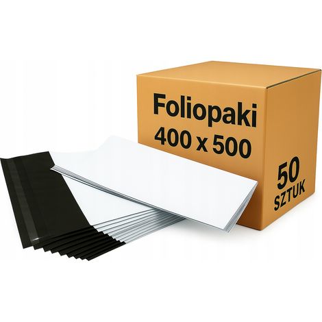 Kurier-Folienversandtaschen 400 x 500 mm, 50 Stück starke weiße Folienumschläge B3, 50 Stück