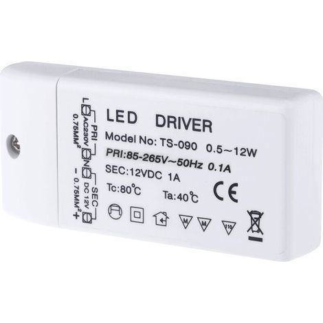 Netztransformator, AC85-265V auf DC 12V SMD-LED-Treiber-Netztransformator für MR11/G4/MR16/GU5.3 12-Watt-Lampen (1/5)