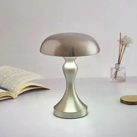 HONORNIC - Lampe de table LED à éclairage 360° 1800 mA - Décoration intérieure - Lampe champignon portable 8,5 x 22 cm - Veilleuse abordable et durable