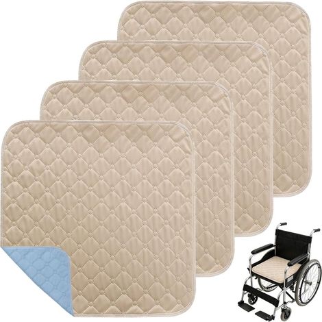4 Pack Incontinence Pads, 50 x 50 cm Waterproof Non-Slip Reusable Incontinence Protector, Washable Chair Pads, Highly Absorbent Mats for Seniors, Kids & Pets, Stay Dry& Comfortable