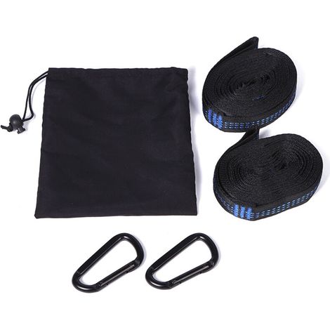 Sangle de Pilates de 3 mètres de long pour hamac d'extérieur, corde d'attache pour arbre, sangle de transport haute résistance, 2 sangles, 2 boucles, 1 sac (1/5)