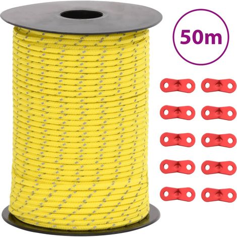 Zeltleine Reflektierend mit Seilspannern 50 m 3 mm