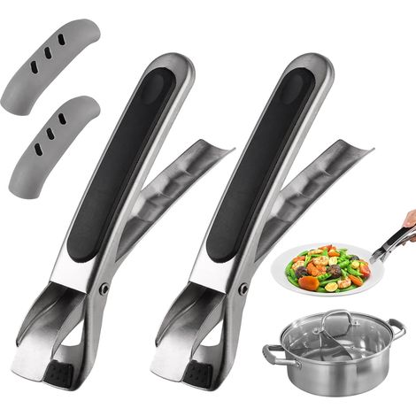 2pcs Air Fryer Pliers with 2 Pieces Rubber Handle (1/5)
